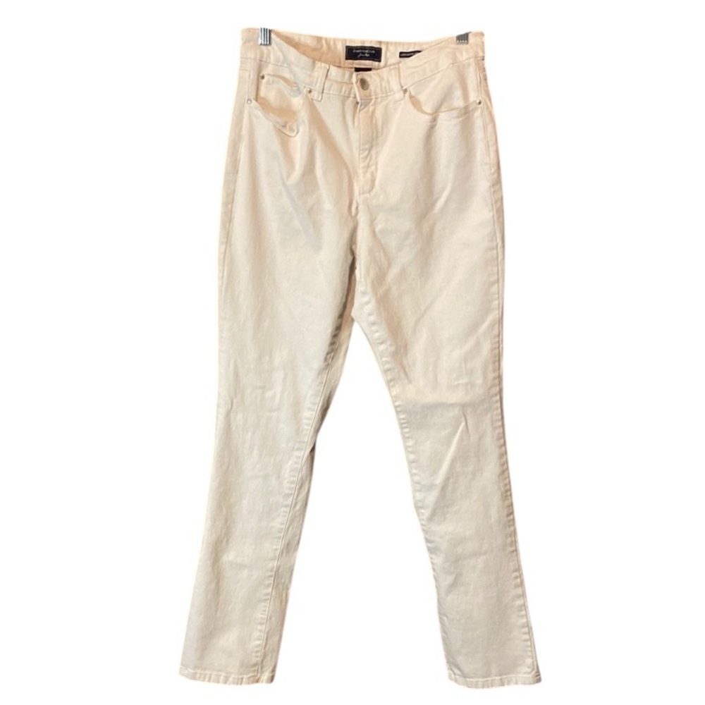 Charter Club Cream Straight Leg Jeans with Pristine Finish